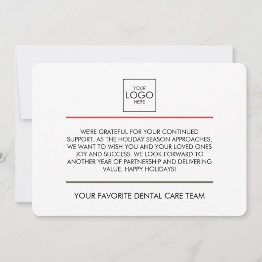 お客様に感謝の会社のロゴビジネスクリスマス シーズンカード (裏面)