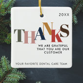 お客様に感謝の会社のロゴビジネスクリスマス セラミックオーナメント