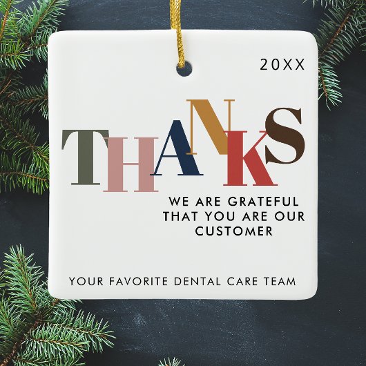 お客様に感謝の会社のロゴビジネスクリスマス セラミックオーナメント