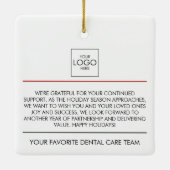 お客様に感謝の会社のロゴビジネスクリスマス セラミックオーナメント (裏面)