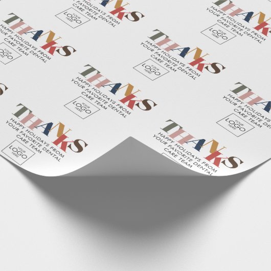 お客様に感謝の会社のロゴビジネスクリスマス ラッピングペーパー (角)