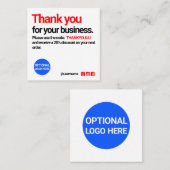 お客様に感謝の割引カード スクエア名刺 (正面/裏面)