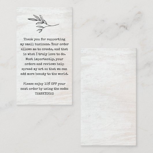 お客様に感謝の割引クーポンの名刺 名刺 (正面/裏面)