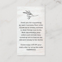 お客様に感謝の割引クーポンの名刺 名刺