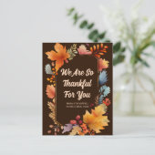 お客様に感謝の気持ちを伝える感謝祭の葉 ポストカード (スタンド正面)