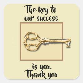 お客様に感謝の鍵 スクエアシール