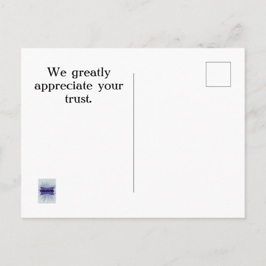 お客様に感謝を伝えるユニークなビジネスカード ポストカード (裏面)