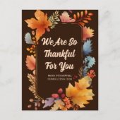 お客様に感謝を伝える感謝祭の葉 ポストカード (正面)