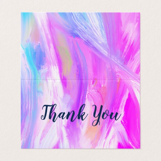 お客様に感謝パープル油絵を描 名刺 (外部フラット)