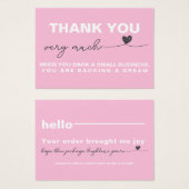 お客様に感謝ピンクのメモハート (正面&裏面)