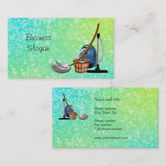 お客様に接続するメイドサービスのクリーニング 名刺 (正面/裏面)