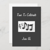 お客様に音符を「祝」に送る 招待状 (正面/裏面)