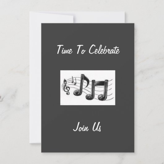 お客様に音符を「祝」に送る 招待状 (正面)