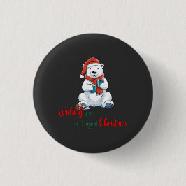 お客様に魔法のクリスマスキュートなビールをお願い 缶バッジ