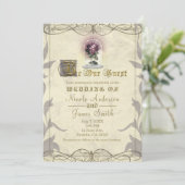 お客様に魔法を 私の魅惑のローズゴールド ヴィンテージウェディング 招待状 (スタンド正面)