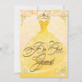 お客様に - プリンセス イエロー & ゴールド スウィート16パーティ 招待状 (裏面)