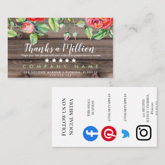 お客様のお客様のお客様に対して、お客様の感謝していご協力をお願いします 名刺 (正面/裏面)