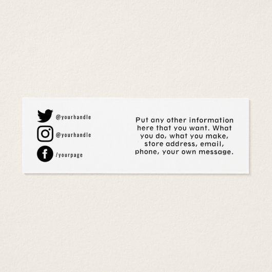 お客様のご注文、ソーシャルメディア挿入カードに感謝 (裏面)