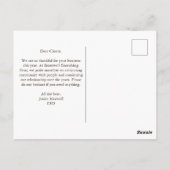 お客様のご縁に感謝の気持ちを伝える感謝祭の葉 ポストカード (裏面)