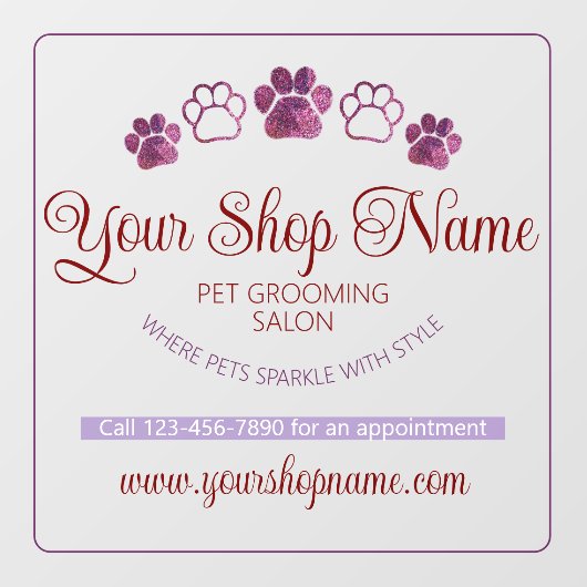 お客様のカスタムサロンショップ名ペット商店街 ウィンドウサイン (シート)