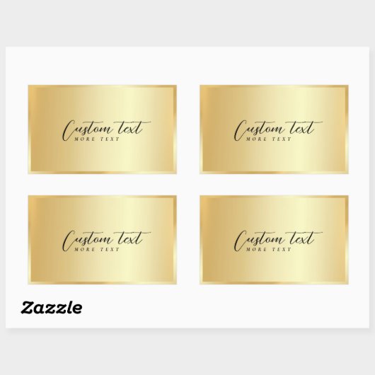 お客様のカスタムテキスト エレガント タイポグラフィー ゴールド テンプレート 長方形シール (シート)