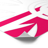 お客様のカスタム引用文ストライプと花ラズベリーの追加 ポスター (角)