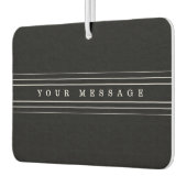 お客様のカスタム文字とモダンストライプ |黒と白 カーエアーフレッシュナー (左)