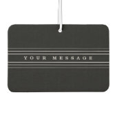 お客様のカスタム文字とモダンストライプ |黒と白 カーエアーフレッシュナー (正面)