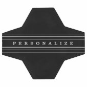 お客様のカスタム文字とモダンストライプ |黒と白 サッカーボール (フラット)