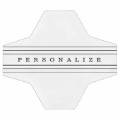 お客様のカスタム文字とモダンストライプ |黒と白 サッカーボール (フラット)