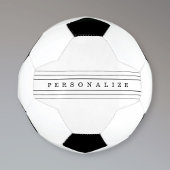 お客様のカスタム文字とモダンストライプ |黒と白 サッカーボール