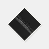 お客様のカスタム文字とモダンストライプ |黒と白 スタンダードカクテルナプキン (角)