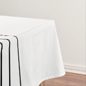 お客様のカスタム文字とモダンストライプ |黒と白 テーブルクロス (インサイチュ)