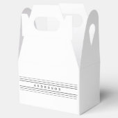 お客様のカスタム文字とモダンストライプ |黒と白 フェイバーボックス (オープン)