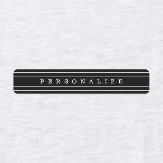 お客様のカスタム文字とモダンストライプ |黒と白 ラベル (デザイン1)