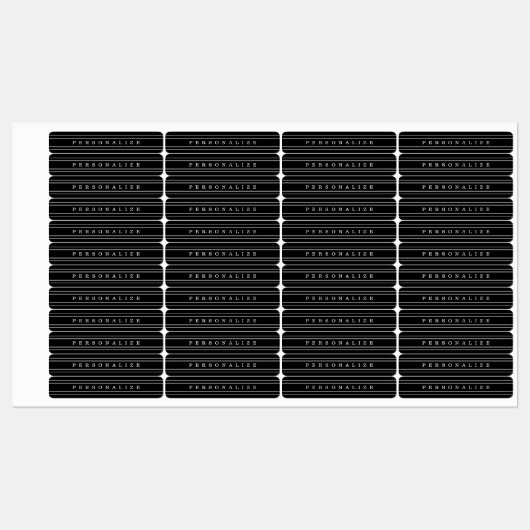 お客様のカスタム文字とモダンストライプ |黒と白 ラベル (シート)