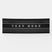 お客様のカスタム文字とモダンストライプ |黒と白 横断幕 (横)