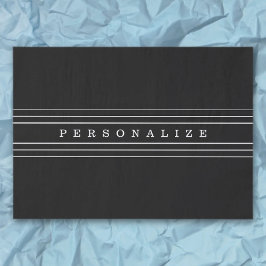 お客様のカスタム文字とモダンストライプ |黒と白 薄葉紙