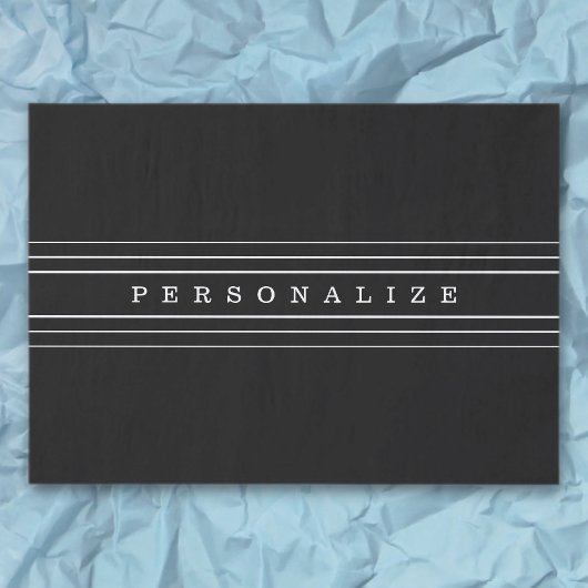 お客様のカスタム文字とモダンストライプ |黒と白 薄葉紙