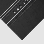 お客様のカスタム文字とモダンストライプ |黒と白 薄葉紙 (詳細)