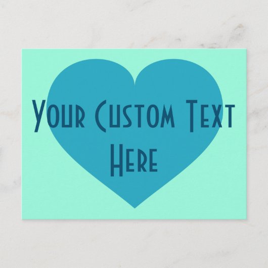 お客様のカスタム文字ターコイズハート ポストカード (正面)