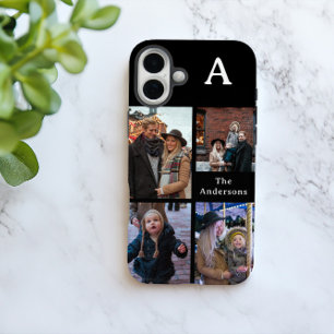 お客様のカスタム4の写真とモノグラムの家族の名前の追加 iPhone 16 PLUSケース