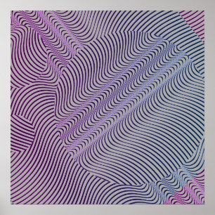 お客様のカラーはOp Art Waves ポスター