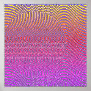 お客様のカラーはOp Art Waves ポスター
