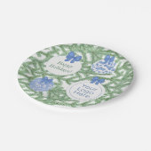 お客様のクリスマスパーティーのビジネスロゴの休日 ペーパープレート (アングル)