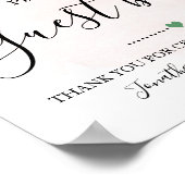 お客様のゲストブックにサインしてください シャワーのウェディング レモン ピンク ポスター (角)