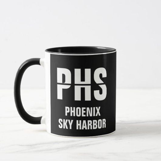 お客様のコードと都市、空港コードPHS PHOENIXの追加 マグカップ (左)