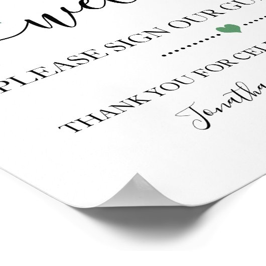 お客様のサイン 私たちのゲストブック シャワーの結婚式 レモン ポスター (角)