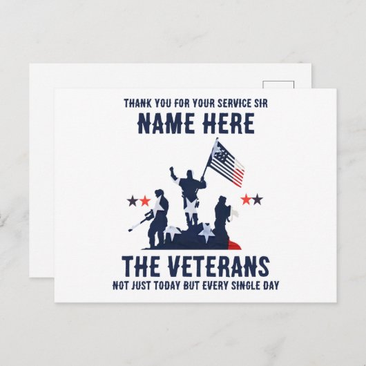 お客様のサービスに感謝の退役軍人デイカード ポストカード (正面/裏面)