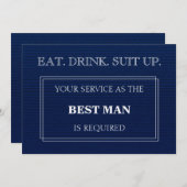 お客様のサービスは花婿介添人として青色で要求 招待状 (正面/裏面)